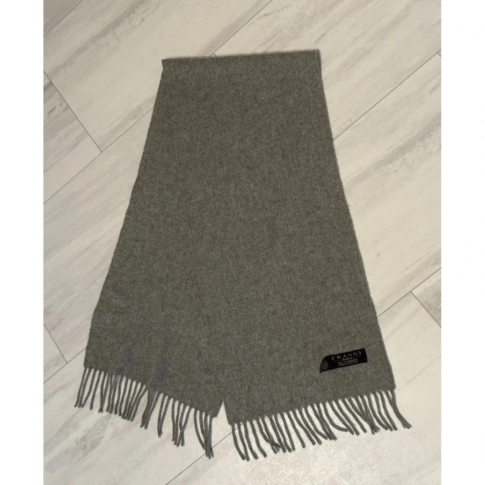 VTG Frangi 100% Cashmere Light Gray Scarf Made in Scotland 12x53 / 3